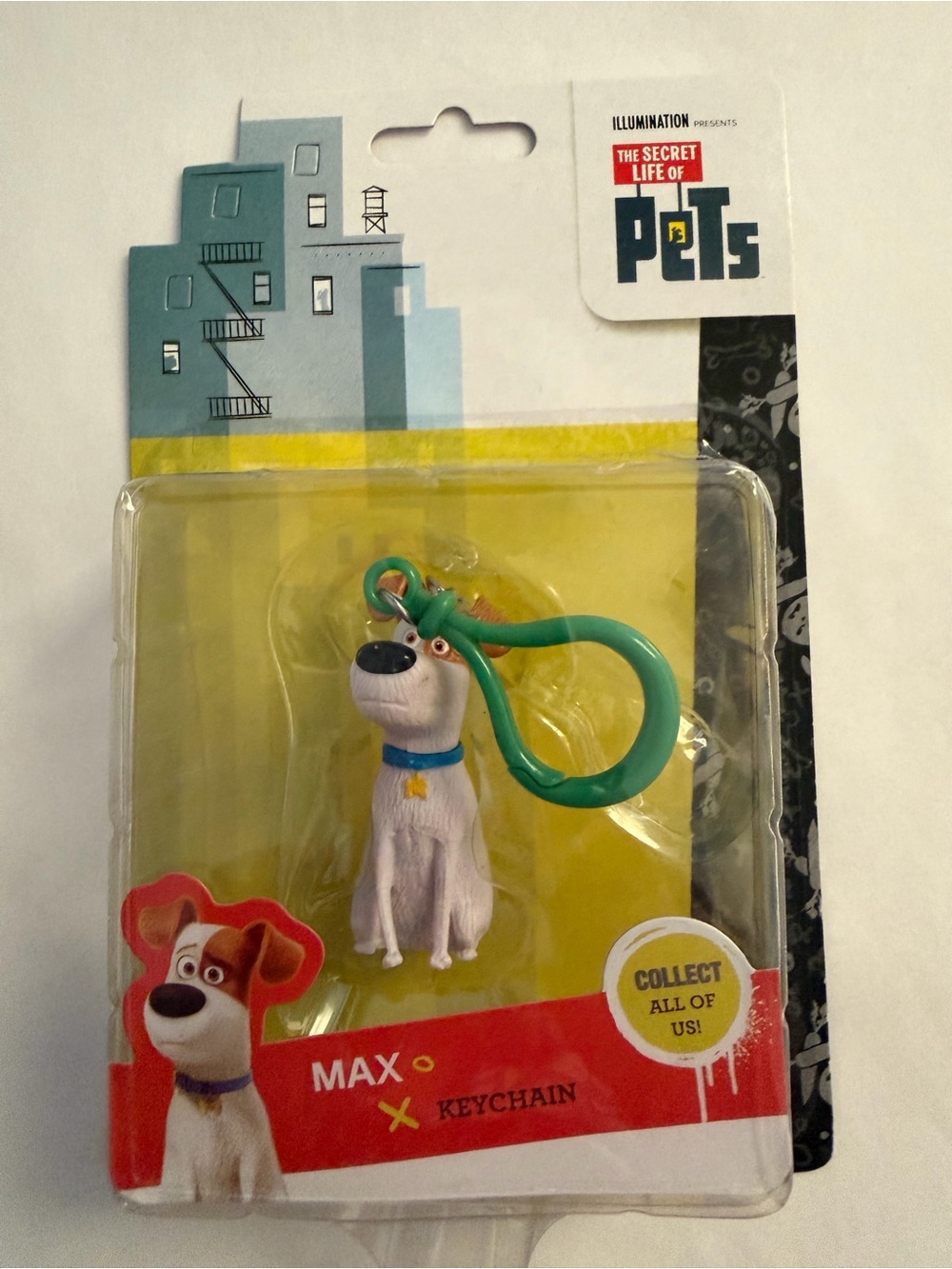 The Secret Life of Pets Max Keychain Dog Charm — White with Green Clip